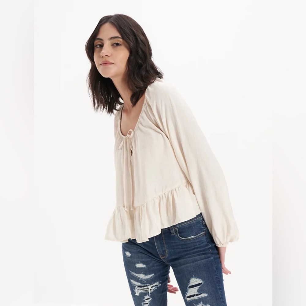 NWOT AE Long-Sleeve Blouse Size XL